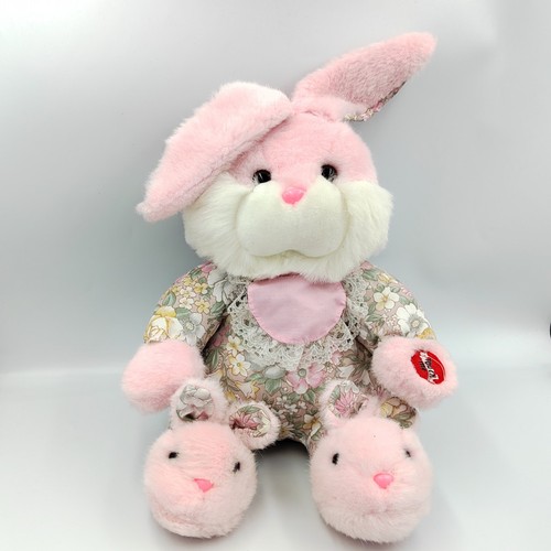 Ancienne peluche lapin - , rose