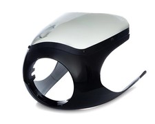 Carénage de phare BROMAN avant noir avec bulle fumée Cafe Racer/Custom