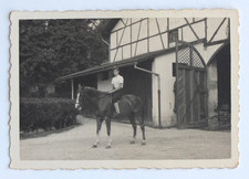 Jeune garçon sur cheval Godelse 1938  - Photo ancienne snapshot