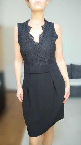 Robe noire chic - dentelle, neuve