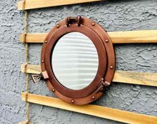 Ancien miroir hublot nautique