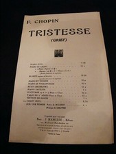 Partition Tristesse F Chopin