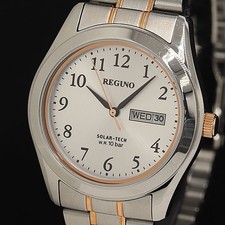 Montre solaire pour homme Citizen Regno J800-S126711 cadran argenté jour-date...