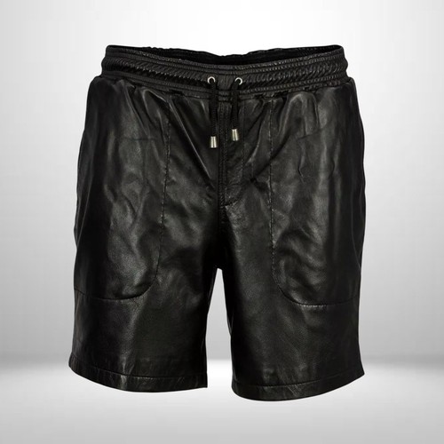 Shorts cuir noir style pour - noir,