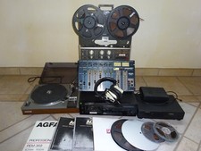 Ensemble sono vintage : Revox, platine, mixage, lecteurs K7-CD, casque, bobines