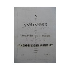 MENDELSSOHN Quatuor No 2 Piano Violon Alto Violoncelle ca1840