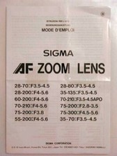Mode d'emploi Sigma AF ZOOM