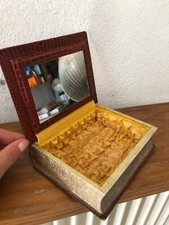 ❤️Ancienne Jolie BOITE coffret écrin  bijoux en forme de livre cachette + miroir
