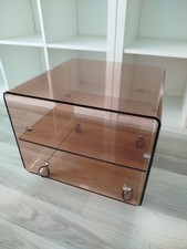 Table d'appoint Roche Bobois vintage 70's en plexiglas transparent fumé