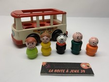 ♠️ Fisher Price - Mini Bus vintage  1969 -  complet  avec 5 Figurines ♠️
