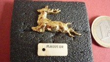 PINS CHASSE / CERF  METAL PLAQUE OR