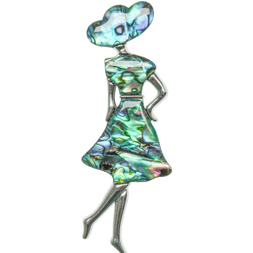 Broche dame robe chapeau - dame,