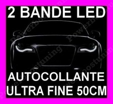 BANDE A LED SMD SOUPLE BLANCHE PHARE FEUX JOUR DIURNE FEU BLANC XENON AUTO MOTO 