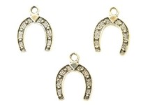 LOT 3 CHARMS/BRELOQUES  plaqué argent : fer à cheval 23*18mm (02)