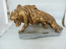 grand lion en furie long 70 cm t cartier medaille d'or au salon  platre signée