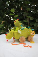 Peluche d'éveil dragon Walter Lilliputiens + chariot à tirer + Hochet