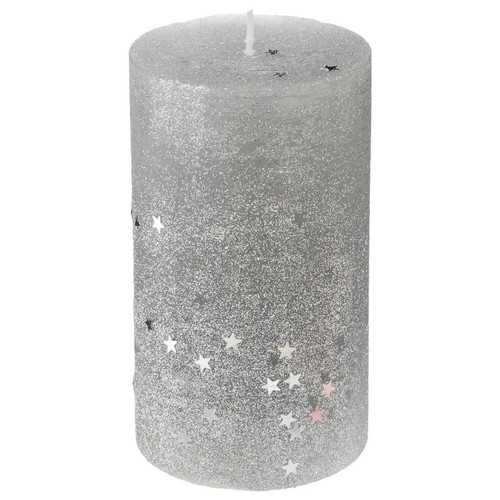 Bougie cylindre paillettes - cylindre,