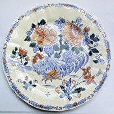 Assiette décorative faïence de Gien coq bleu 19 cm rare déco vintage superbe