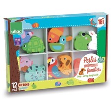 Jeu de laçage grosses perles en bois Animaux familiers - Vilac 1504