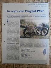 LA MOTO SOLO PEUGEOT P107 / Fiche Moto