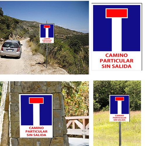 Panneau route sans - panneau, issue