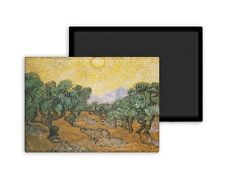 Oliviers avec ciel jaune et soleil-Van Gogh Vincent-Magnet Frigo 54x78mm