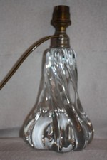 PIED DE LAMPE   CRISTAL BACCARAT  TORSADE  FRANCE  H 23  CM