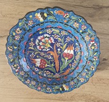 Plat chantourné Kutahya Getinoglu Turquie – Céramique décor  fleurs  Années 2000