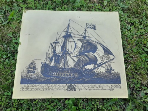 Plaque cuivre un bateau - plaque, en