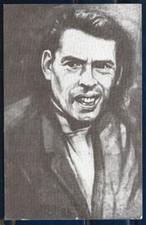 CPSM  --  PORTRAIT DE JACQUES BREL D APRES PICARD numéroté . 119.J  autographe