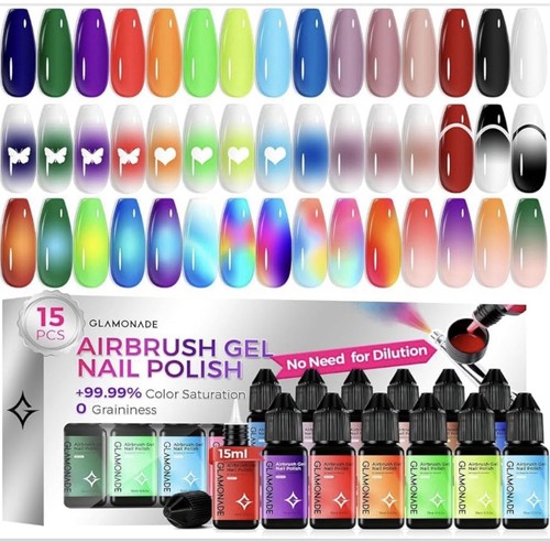 Airbrush gel nail polish 15 - airbrush,