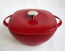 Cocotte Carrée SITRAM Prisme en Fonte Émaillée Rouge