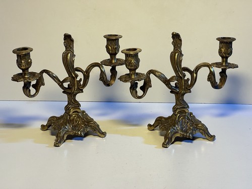 Paire chandeliers bronze - de, en