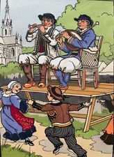 Pochoir des années 20, signé
