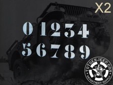 POCHOIR STENCIL MARQUAGE 2X CHIFFRES 2 POUCE FFL 2DB  . jeep willys m201