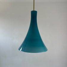 ANCIEN LUSTRE  EN OPALINE BLEUE VINTAGE Old French Lamp