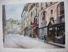 Peinture Aquarelle. Rue de la