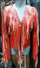 Veste moderne à franges CUIR