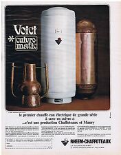PUBLICITE ADVERTISING 054 1965 RHEEM-CHAFFOTEAUX chauffe eau à cuve en cuivre