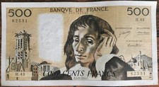 Billet 500 francs PASCAL  5 -