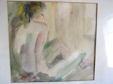 Ancienne aquarelle nu - ancienne,