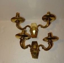 ANCIENNE PAIRE D'APPLIQUE LAITON ET BRONZE. MANQUE COUPELLES OU PETIT ABAT JOUR