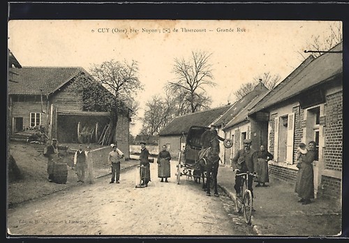 Cpa cuy grande rue vue - cuy,, rue,