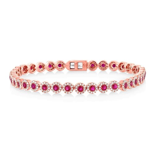 14k rose diamant rubis - or,