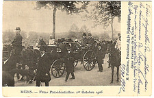 MEZIN (47) Visite du président 1 octobre 1906 - carte postale ancienne.
