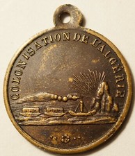 IIe REPUBLIQUE : RARE PETITE MEDAILLE COLONISATION DE L'ALGERIE 1848