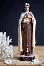 French Antique Chalkware Saint