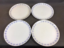 Lot de 4 anciennes assiettes en porcelaine Arzberg décor papillons bleus
