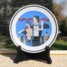 Assiette à dessert vintage 19 cm / porcelaines Lourioux / Philippe Deshoulières