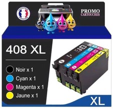 Lot de 4 cartouches d'encre compatibles Epson 408 XL 408XL T408 ( Lunettes )